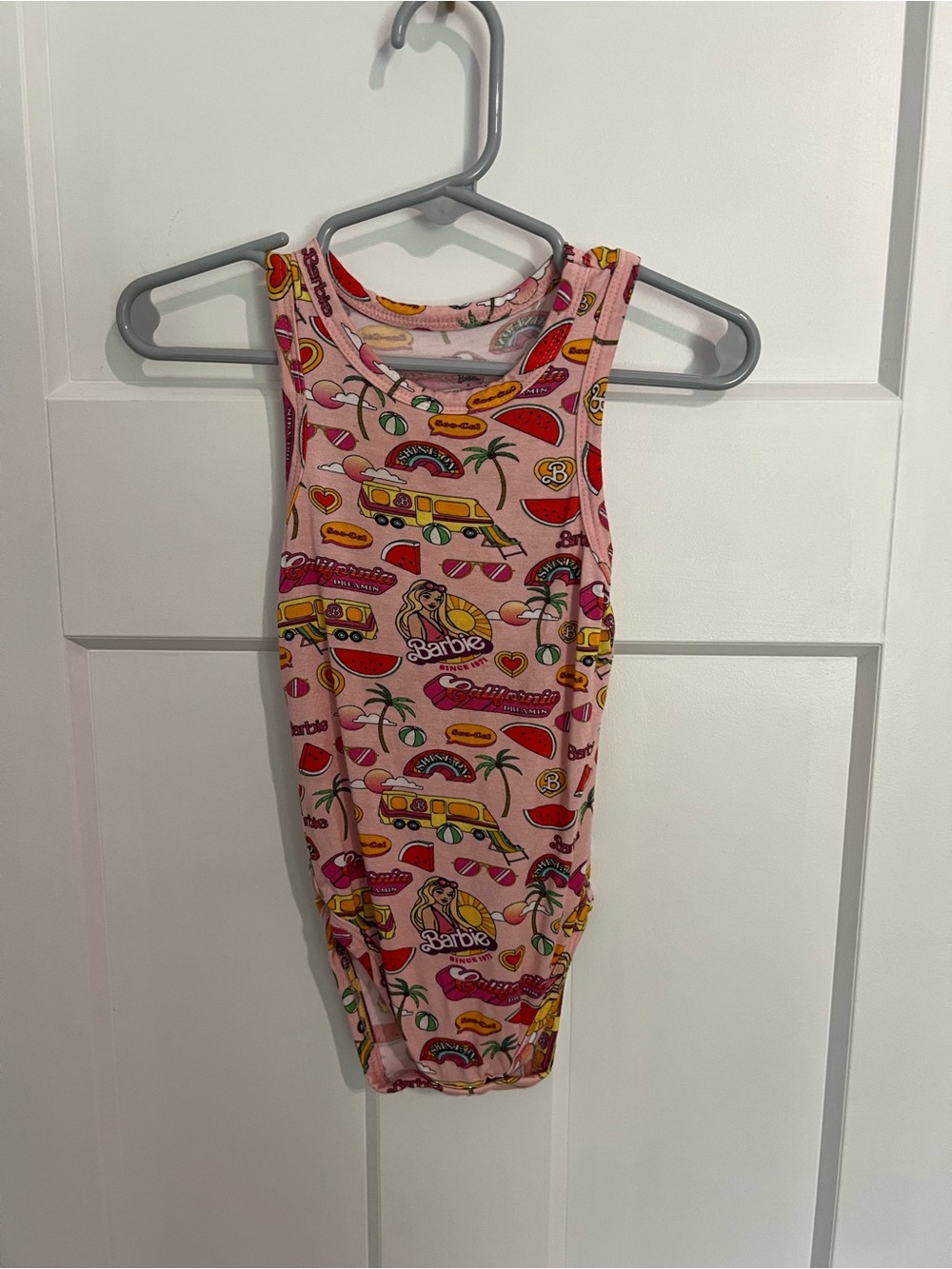 Posh Peanut Pink Barbie Tropical Print One-Piece